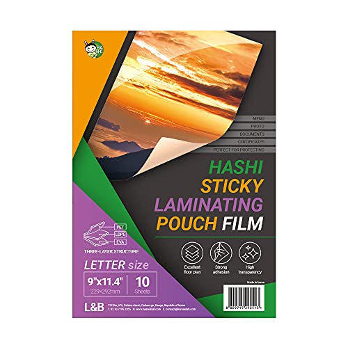 [HASHI] (10 pouches-9 x 12 inch) sticky laminating pouches / free shipping Within 7 days of delivery